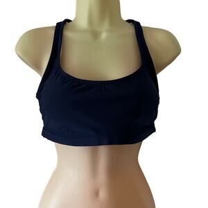 All in Motion Navy Blue Strappy Bikini Top woman Size Medium 8/10 Strappy NWT